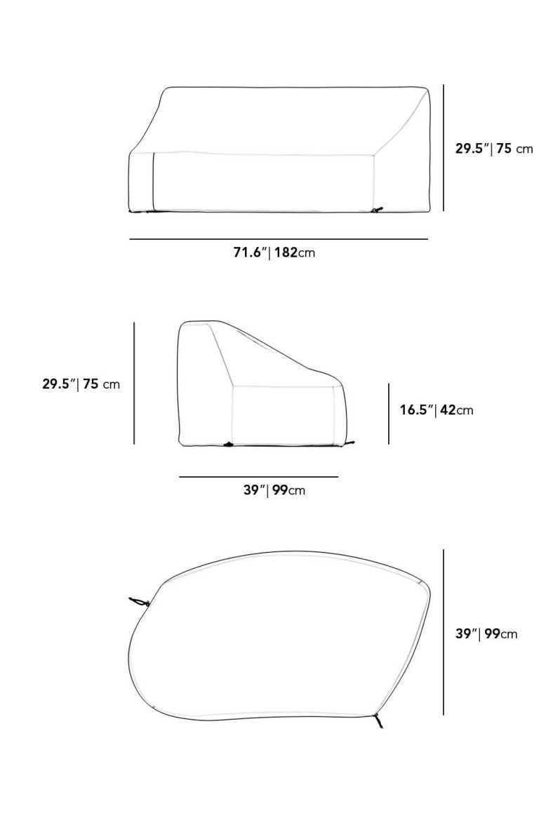 Dimensions for Tano Outdoor Left Corner Cover