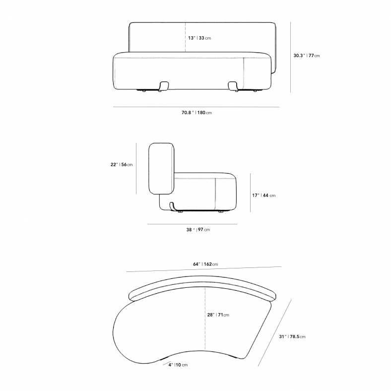 Dimensions for Tano Outdoor Left Corner