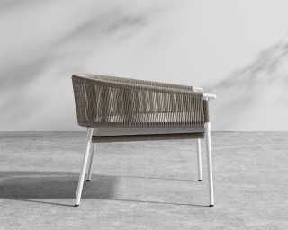 Afton Outdoor Lounge Chair - White Frame - Taupe Cord Afton Outdoor Lounge Chair - White Frame - Taupe Cord