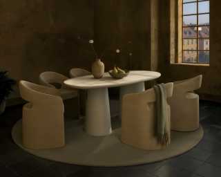 Alessia Dining Table with Rhea Chairs - Tuscany Alessia Dining Table with Rhea Chairs - Tuscany