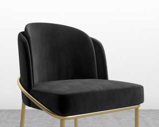 Angelo Barstool - Vintage Velvet - Black - Brass Frame