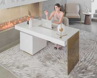 Arlo Desk Scene featuring Nova Lounge Chair 