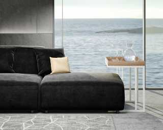 Arya Modular Sofa with Open End LHF - Vintage Velvet Black Arya Modular Sofa with Open End LHF - Vintage Velvet Black