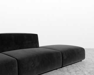 Arya Modular Sofa with Open End - Plush Velvet - Black