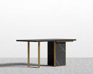 Augustus Desk - 63in - Black Top - Black Pietra Ceramic