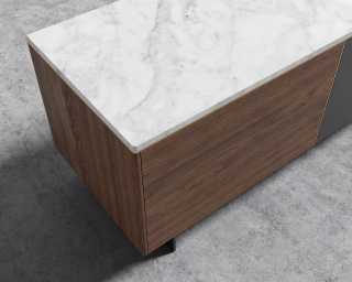 Augustus TV Stand - White Marble