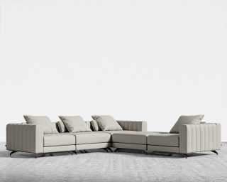 Berlin L-Sectional - Microfiber Leather - Trento Taupe