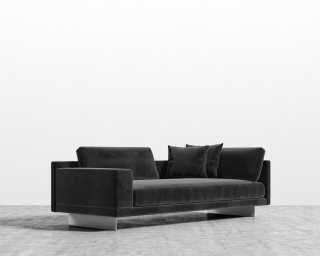 Dresden Left Arm Sofa - Plush Velvet - Black Dresden Left Arm Sofa - Plush Velvet - Black