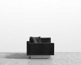 Dresden Left Arm Sofa - Plush Velvet - Black Dresden Left Arm Sofa - Plush Velvet - Black