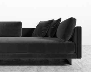 Dresden Left Arm Sofa - Plush Velvet - Black Dresden Left Arm Sofa - Plush Velvet - Black