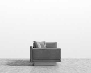 Dresden Left Arm Sofa - Plush Velvet - Glacier Grey