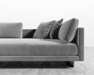 Dresden Left Arm Sofa - Plush Velvet - Glacier Grey