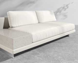 Dresden Outdoor Armless Sofa with Storage Table - Palisades - White Terrazzo Storage Dresden Outdoor Armless Sofa with Storage Table - Palisades - White Terrazzo Storage
