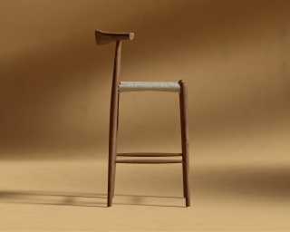 Elbow Counter Stool - Woven - Walnut Stain Elbow Counter Stool - Woven - Walnut Stain