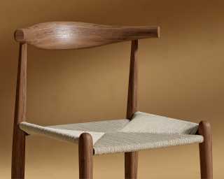 Elbow Counter Stool - Woven - Walnut Stain Elbow Counter Stool - Woven - Walnut Stain