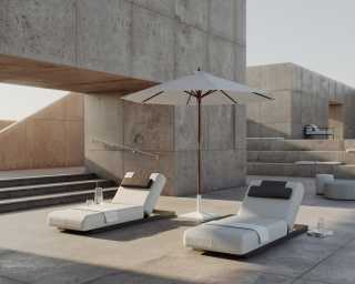 Florian Outdoor Lounger Scene 