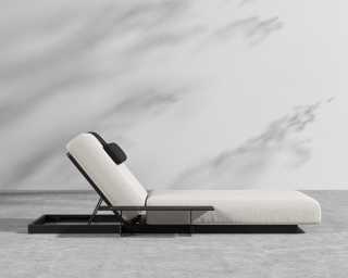 Florian Outdoor Daybed - Black Frame - Palisades - Arcadia Pillow - Black Marble