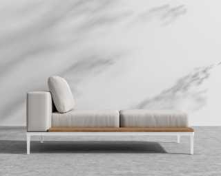 Francis Chaise - Left - Palisades - White Frame