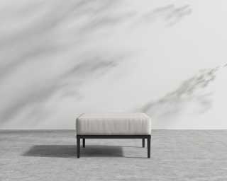 Francis Outdoor Ottoman - Palisades - Black Frame