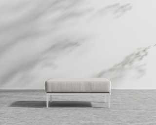 Francis Outdoor Ottoman - Palisades - White Frame