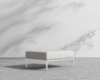 Francis Outdoor Ottoman - Palisades - White Frame
