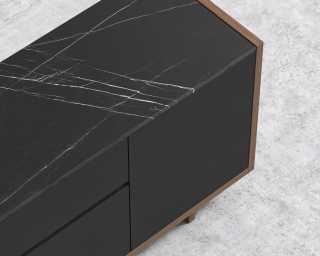 Gia Storage - Black Marble - Walnut