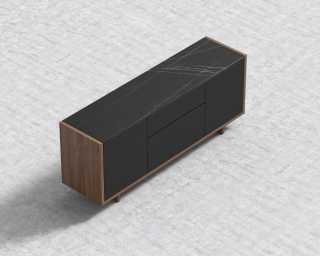 Gia Storage - Black Marble - Walnut