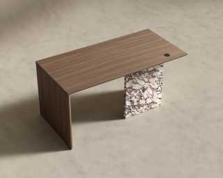 Gia Desk - 63in - Walnut Top - Viola Base