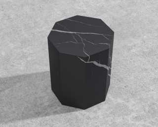 Leia Outdoor Side Table – Black Pietra Ceramic