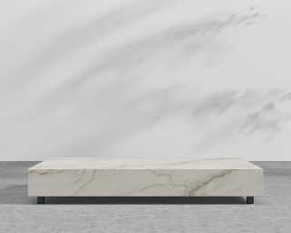 Liza Outdoor Coffee Table - White Ceramic - 40 x 60