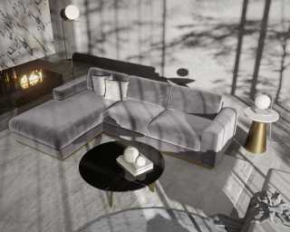 Noah Sectional Scene - Dusk featuring Iris Collection