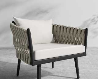 Pierre Outdoor Lounge Chair - Black Frame - Palisades Pierre Outdoor Lounge Chair - Black Frame - Palisades