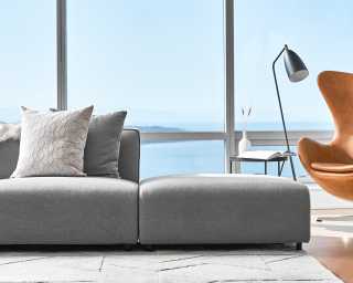 Arya Modular Sectional - Left Hand Facing - Plush Weave Porpoise