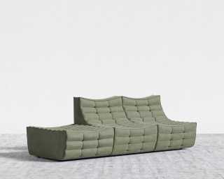 Tanner Open End Sofa - Venice Vegan Suede - Sage