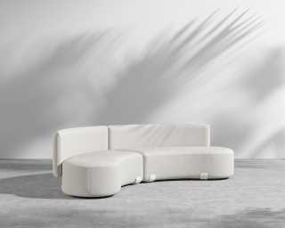 Tano Outdoor Curved Modular Sofa - Palisades - White