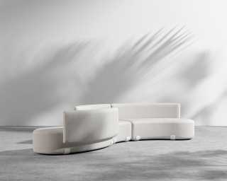 Tano Outdoor Curved S Shape Sectional - Palisades - White Tano Outdoor Curved S Shape Sectional - Palisades - White