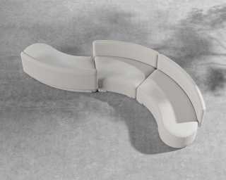 Tano Outdoor Curved S Shape Sectional - Palisades - White Tano Outdoor Curved S Shape Sectional - Palisades - White