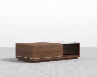 Truman Coffee Table - Walnut Veneer - White Frosted Glass Truman Coffee Table - Walnut Veneer - White Frosted Glass