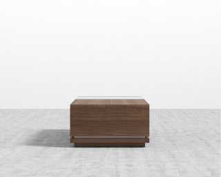 Truman Coffee Table - Walnut Veneer - White Frosted Glass Truman Coffee Table - Walnut Veneer - White Frosted Glass
