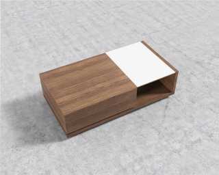 Truman Coffee Table - Walnut Veneer - White Frosted Glass Truman Coffee Table - Walnut Veneer - White Frosted Glass