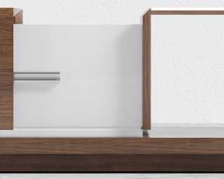 Truman Coffee Table - Walnut Veneer - White Frosted Glass Truman Coffee Table - Walnut Veneer - White Frosted Glass