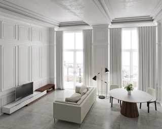 Winston Dining Table - 63 - White Lacquer Winston Dining Table - 63 - White Lacquer