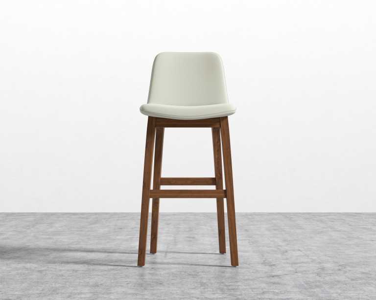Aubrey Barstool - Monaco Cream - Walnut Stain Aubrey Barstool - Monaco Cream - Walnut Stain