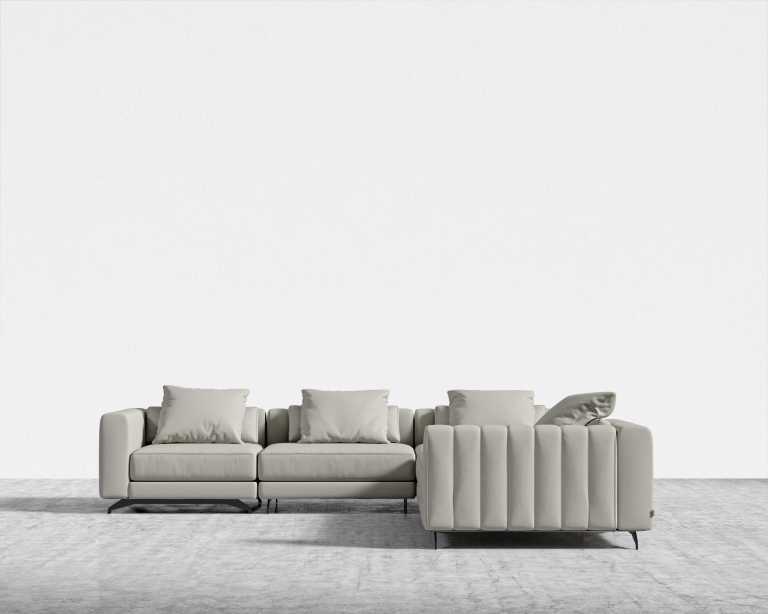 Berlin L-Sectional - Microfiber Leather - Trento Taupe