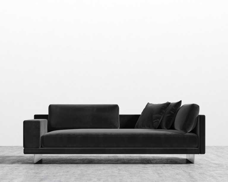 Dresden Left Arm Sofa - Plush Velvet - Black Dresden Left Arm Sofa - Plush Velvet - Black