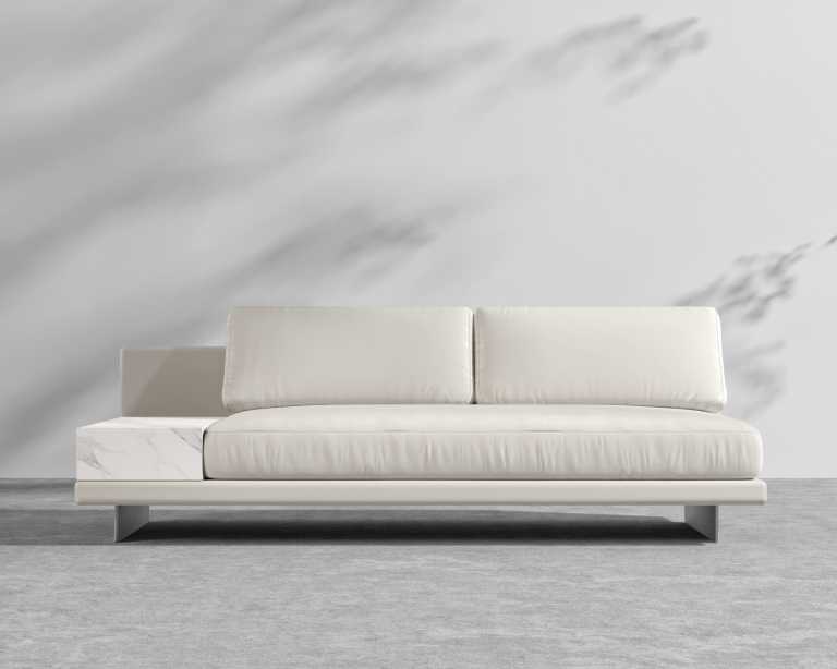 Dresden Outdoor Armless Sofa with Storage Table - Palisades - Ceramic White Storage Dresden Outdoor Armless Sofa with Storage Table - Palisades - Ceramic White Storage