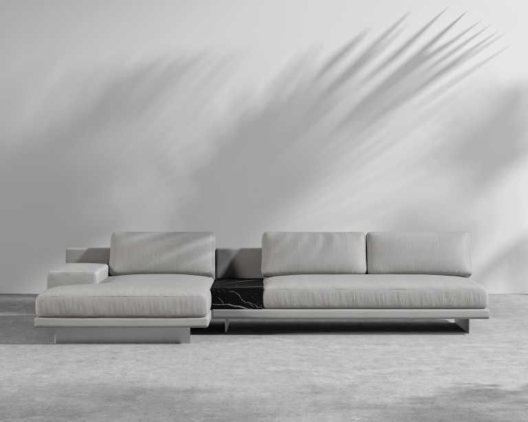 Dresden Outdoor Sectional Sofa - Encino - Black Pietra Ceramic