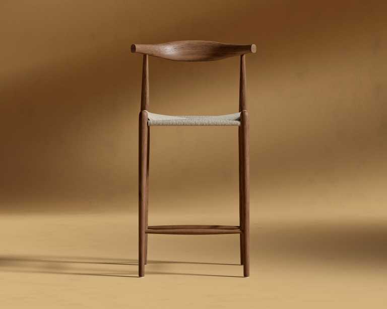 Elbow Counter Stool - Woven - Walnut Stain Elbow Counter Stool - Woven - Walnut Stain