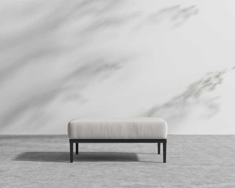 Francis Outdoor Ottoman - Palisades - Black Frame
