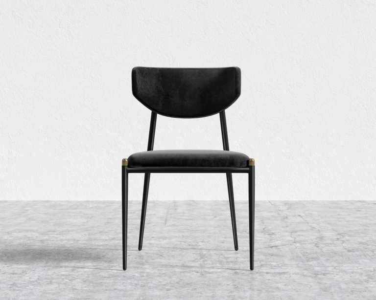 Geno Dining Chair - Plush Velvet - Black 2022 - Black Frame Geno Dining Chair - Plush Velvet - Black 2022 - Black Frame